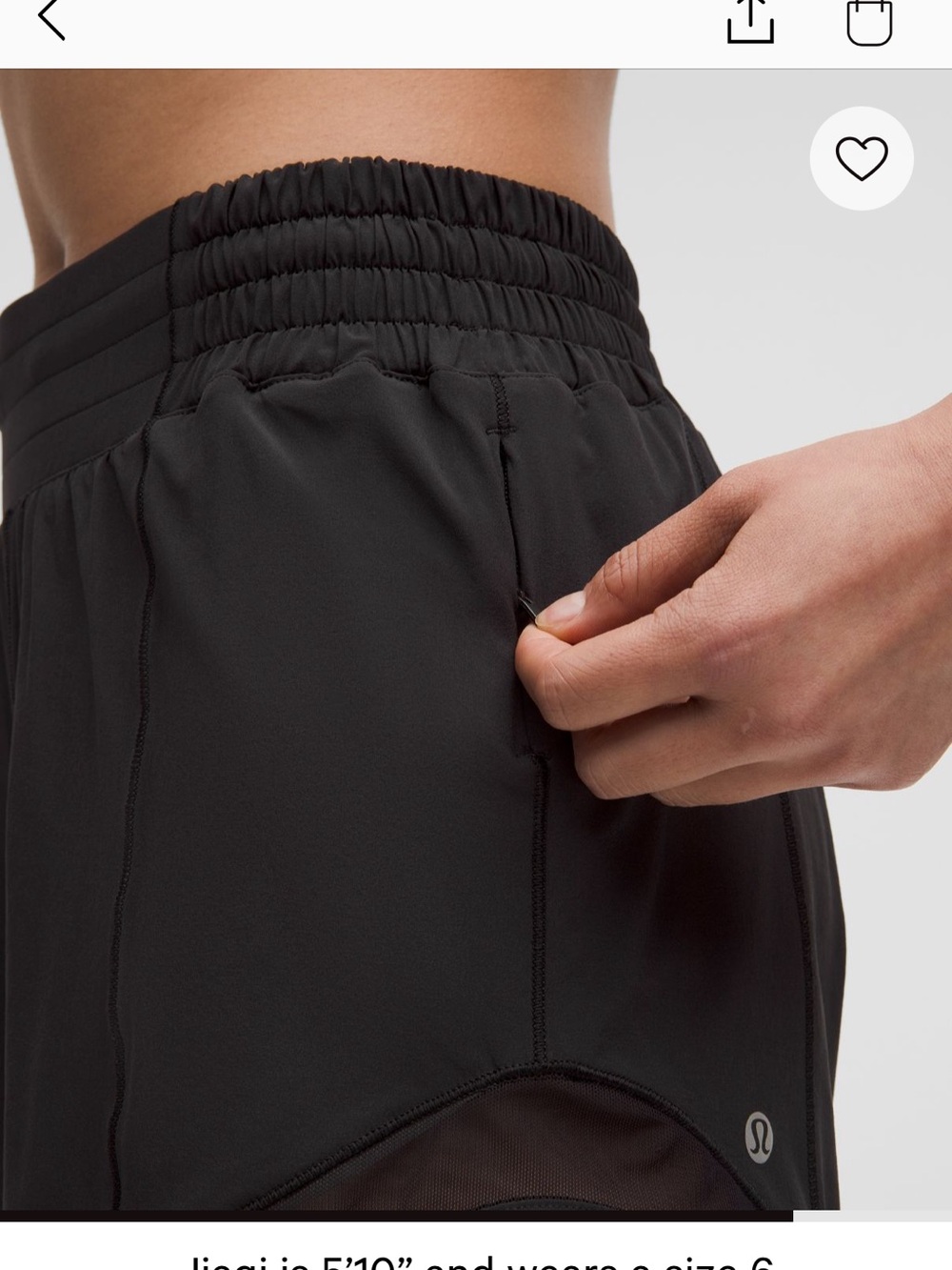 NWT Lululemon hotty hot black 4” length, size 10.